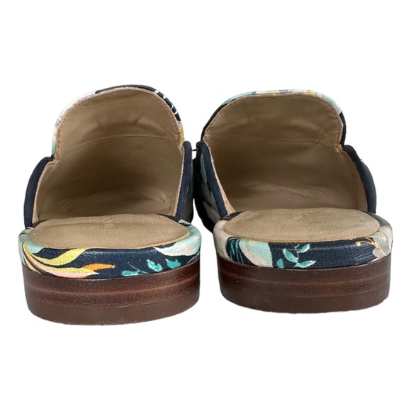 Ann Taylor Floral Leather Loafers Double Tassel Mules Low Heel Slides Size 5 - Picture 5 of 10